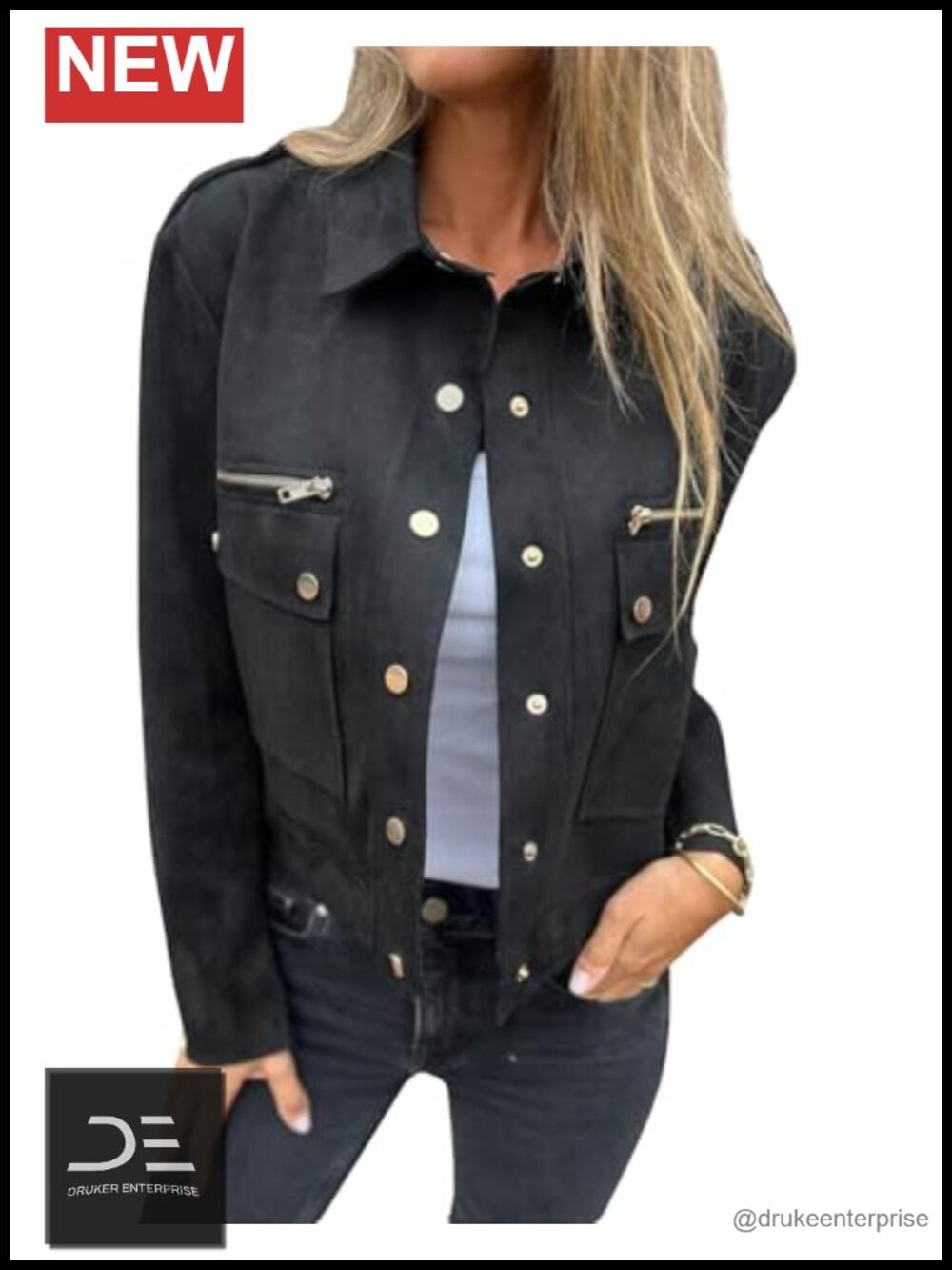 Womens Cropped Faux Suede Leather Jacket Moto Biker Bomber Fall Winter Coat